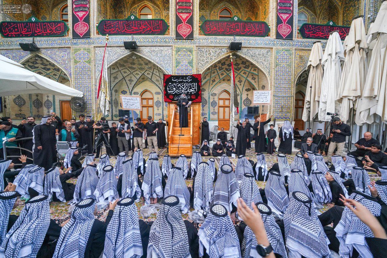 عزاداری نونهالان موکب مدرسه نجف‌اشرف در حرم مولای متقیان