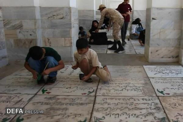 برگزاری پویش رنگ‌آمیزی سنگ مزار شهدا در آرامگاه خواجه‌ربیع مشهد