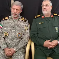 عکس/ حضور فرماندهان کل ارتش و سپاه در مراسم چهلم شهادت سرلشکر باقری