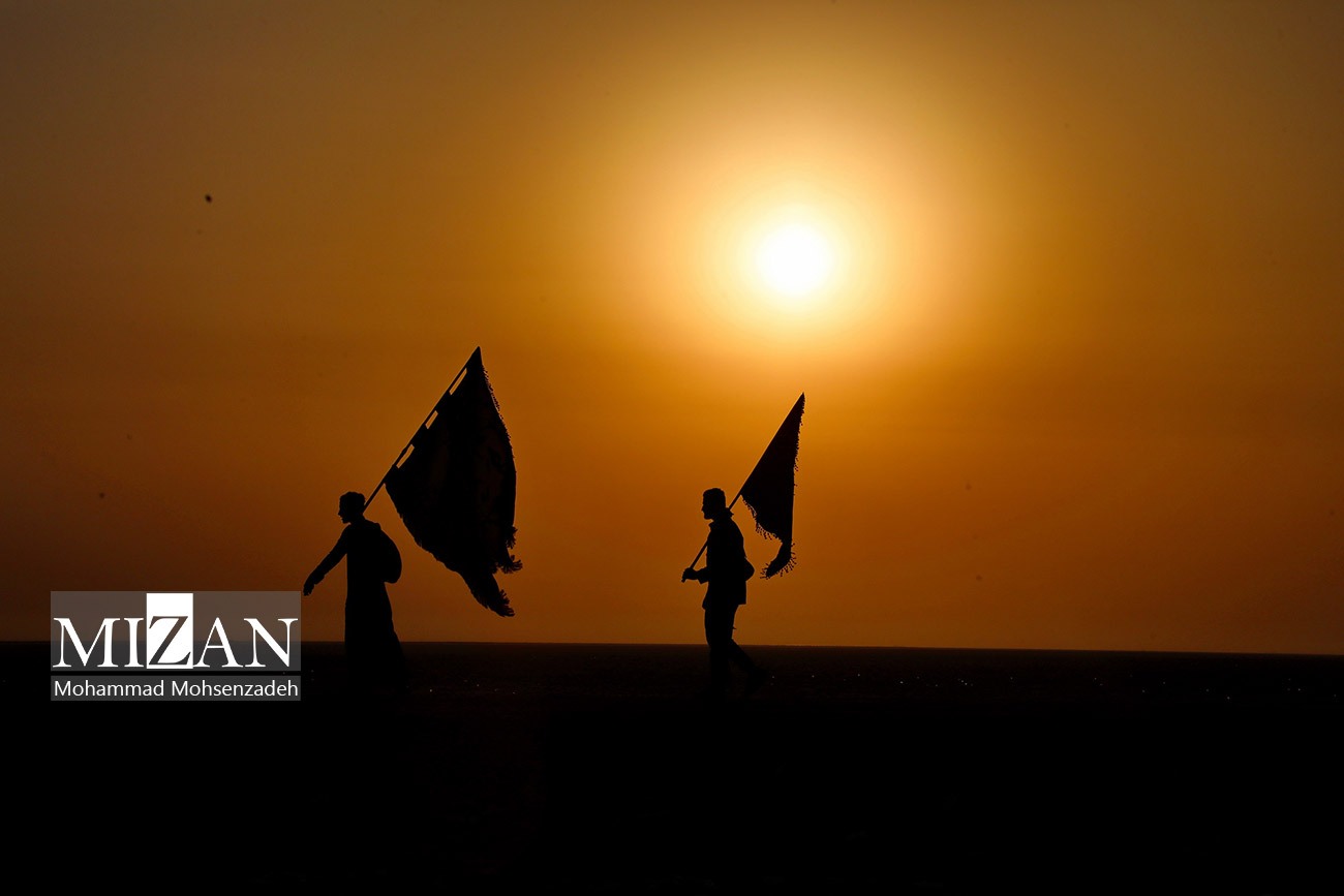 عکس/ پیاده روی زائران اربعین از مسیر «رأس‌البیشه» عراق