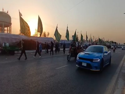 طلوع آفتاب بصره در مسیر زائران حسینی