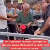 شهادت پیرمرد فلسطینی در صف غذا تنها چند ثانیه قبل از اینکه ظرفی غذا به او بدهند