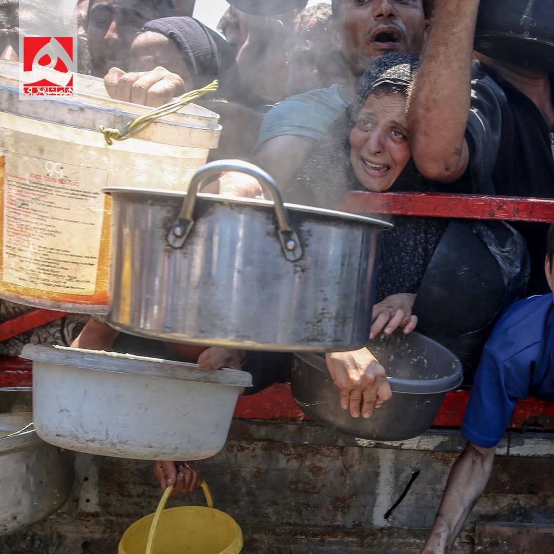 عکس/ صف‌های طولانی مادران و کودکان فلسطینی در غزه برای یک کاسه سوپ