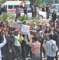 پیکر شهدای حادثه تروریستی زاهدان تشییع شد