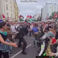 وحشی‌گری پلیس آلمان مقابل حامیان فلسطین