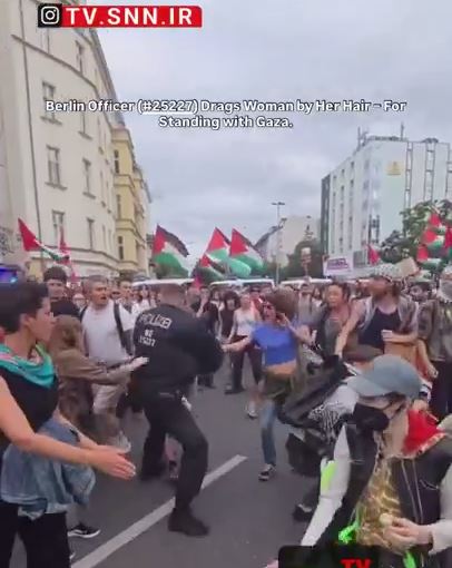 وحشی‌گری پلیس آلمان مقابل حامیان فلسطین