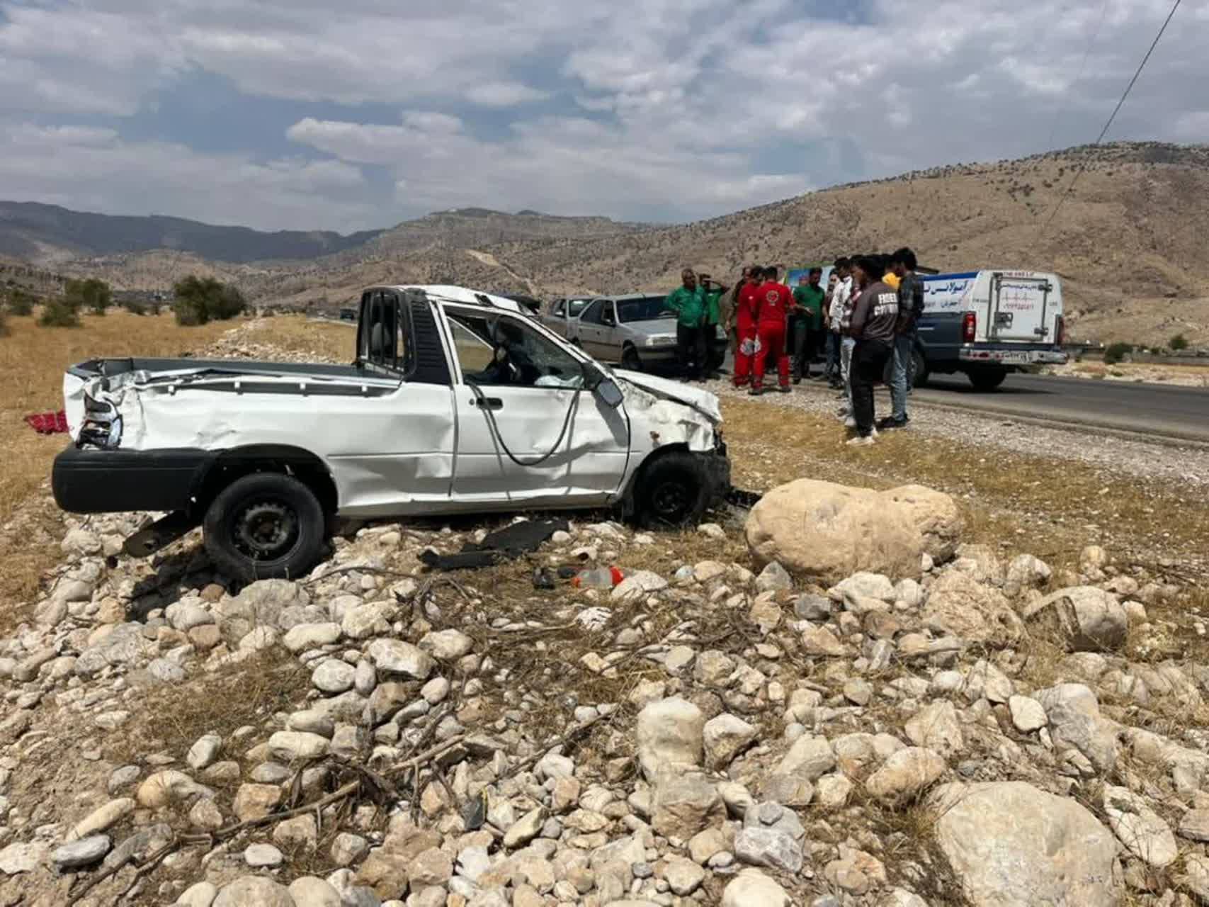 فوت یک هموطن ب‎ه‌علت واژگونی پراید در جاده بابامیدان به یاسوج