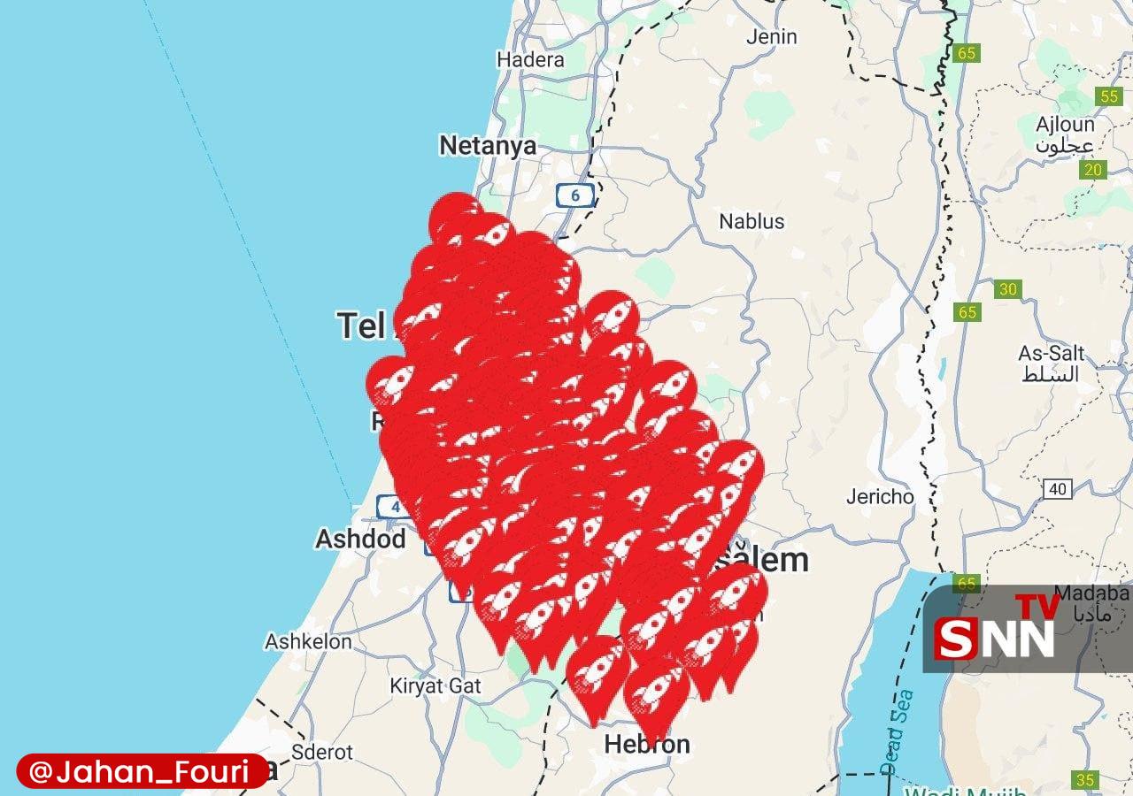 جولان موشک یمنی بر فراز آسمان فلسطین اشغالی
