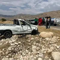 فوت یک هموطن ب‎ه‌علت واژگونی پراید در جاده بابامیدان به یاسوج