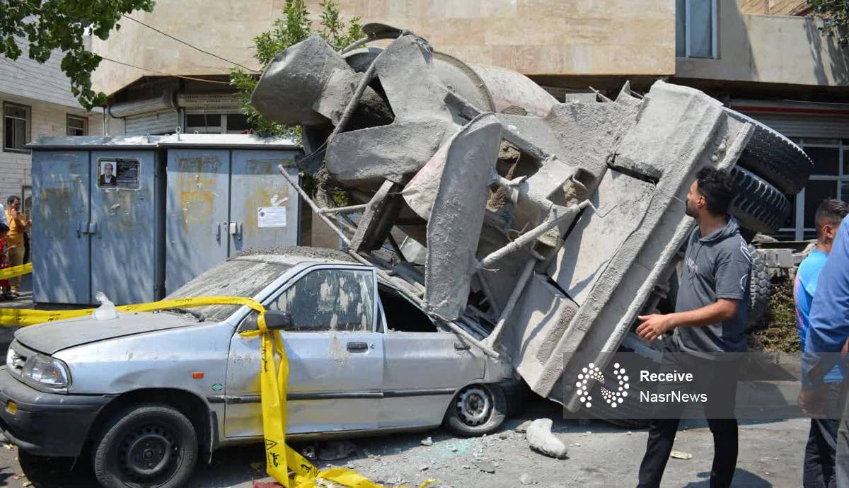 میکسر بتن 4 خودرو و یک مغازه را زیر گرفت!