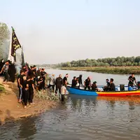 کاروان پیاده‌روی اربعین اهالی گاومیش‌آباد شوشتر