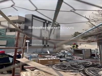 مهار آتش‌سوزی در محوطه بیمارستان قائم مشهد