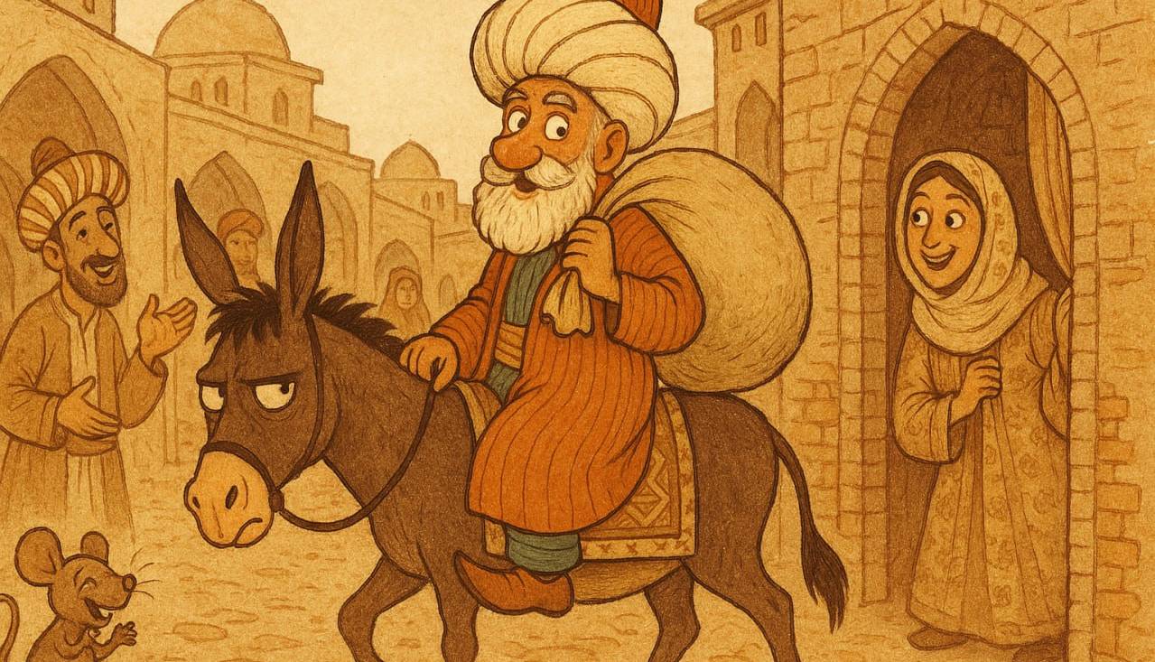 کمک ملانصرالدین به خرش!