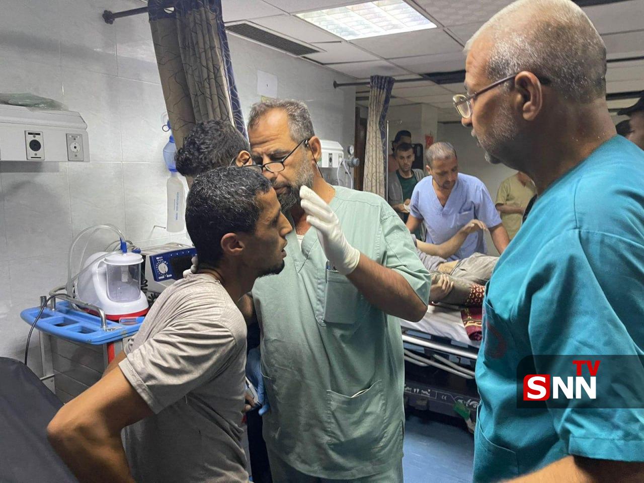 مجروحان حمله رژیم صهیونیستی به ساختمان هلال احمر در شهر خان‌یونس در جنوب غزه