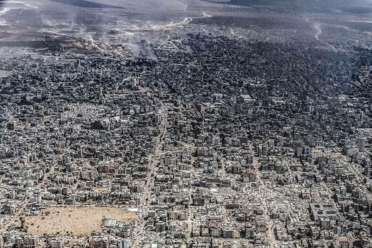 عکس/ تصویر آخرالزمانی جدید غزه، گرفته شده توسط نیروی هوایی اردن!