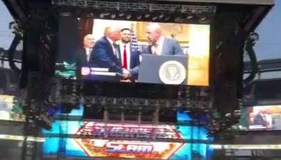 هو شدن ترامپ در مسابقات کشتی‌کج