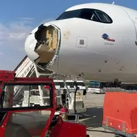 فرود اضطراری هواپیمای اسپانیایی پس از برخورد با پرنده هنگام پرواز 