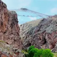 پل معلق زیبای دربند سرعین در طبیعت زیبا و تاریخی روستای ورگه سران