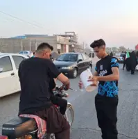 استقبال اهالی روستای ام‌التمیر از کاروان مشایه اهواز 