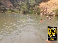شنا در رودخانه زاب