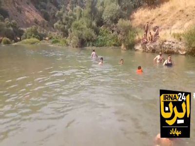 شنا در رودخانه زاب