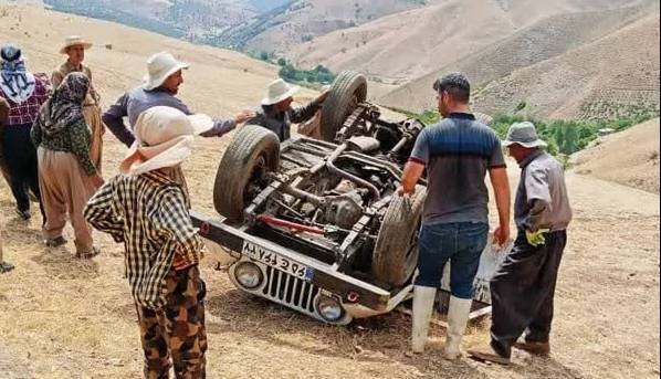 واژگونی خودروی ماموران دامپزشکی مهاباد در حین خدمت
