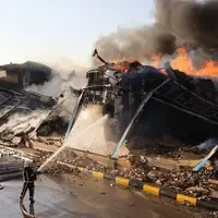 مهار آتش‌سوزی گسترده در انبار ساختمان شماره ۲ ساوه بدون خسارت جانی