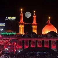 عکس/ تصاویری زیبا از ماه کامل بر فراز آسمان حرم اباعبدالله الحسین(ع)