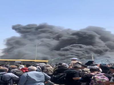 آتش‌سوزی در مرز مهران