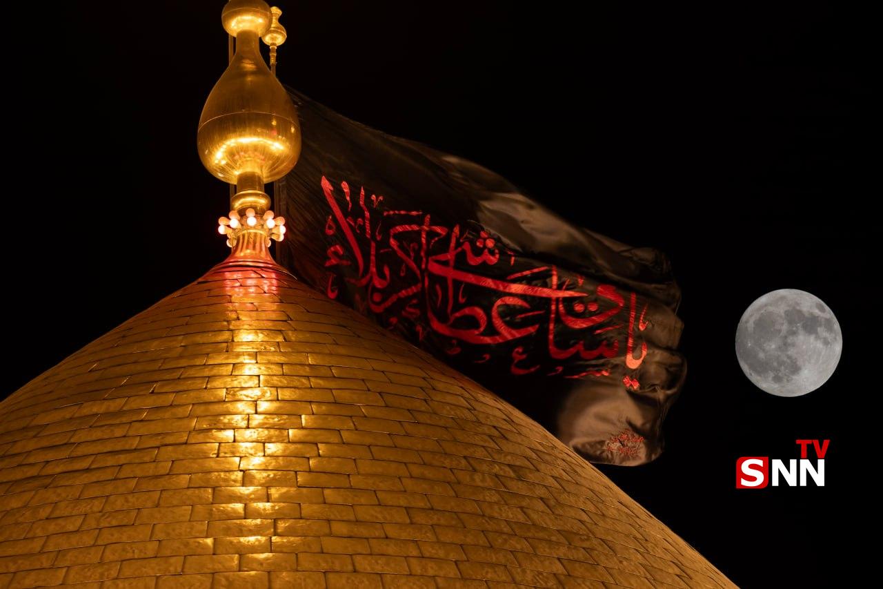 عکس/ تصاویری زیبا از ماه کامل بر فراز آسمان حرم اباعبدالله الحسین(ع)