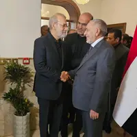  دیدار و گفتگوی علی لاریجانی با رییس مجلس جمهوری عراق
