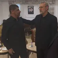 عکس/ علی لاریجانی و سخنگوی رسمی حزب‌الله ساعاتی قبل از شهادت در سفر لبنان