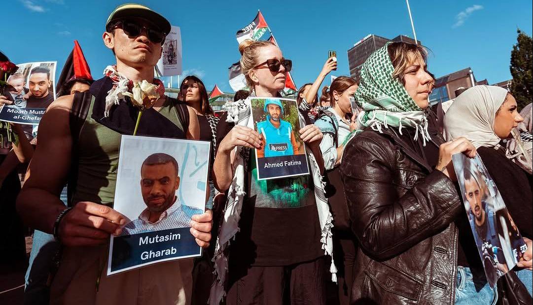 راهپیمایی بزرگداشت خبرنگاران شهید غزه در اسلو