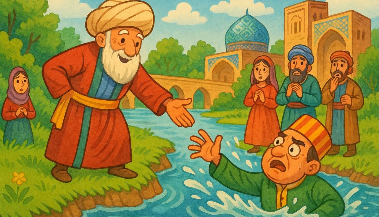 مرد خسیس در حال غرق شدن! 