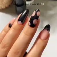 ایده دیزاین ناخن با رنگ مشکی