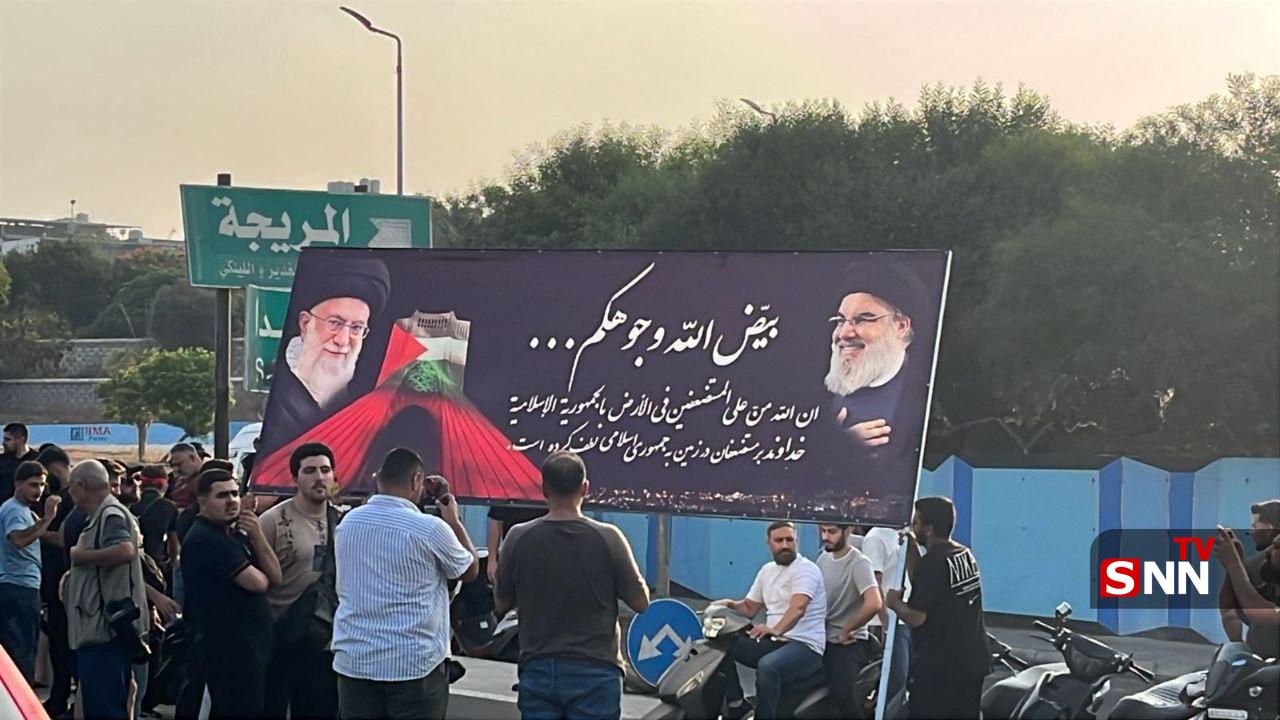 تجمع لبنانی‌ها در مسیر فرودگاه بیروت برای خوش‌آمدگویی به علی لاریجانی
