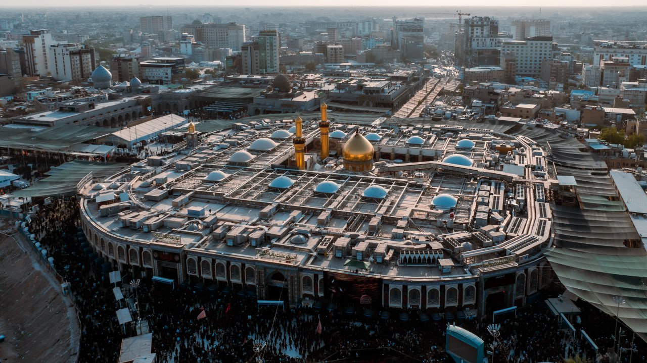 عکس/ تصاویر هوایی از بین‌الحرمین کربلا در آستانه اربعین حسینی 