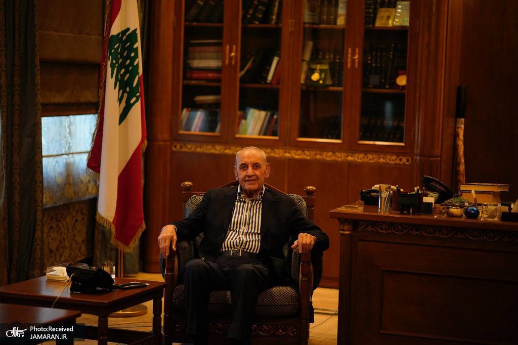 عکس/ دیدار و گفتگوی علی لاریجانی با رییس مجلس لبنان 