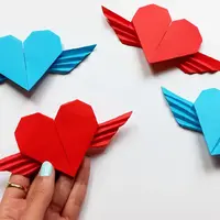 اوریگامی قلب بالدار