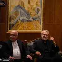 عکس/ دیدار و گفتگوی علی لاریجانی با رییس مجلس لبنان 