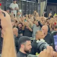 شعار مرگ بر اسرائیل مردم لبنان هنگام حضور لاریجانی کشور در مزار شهید نصرالله