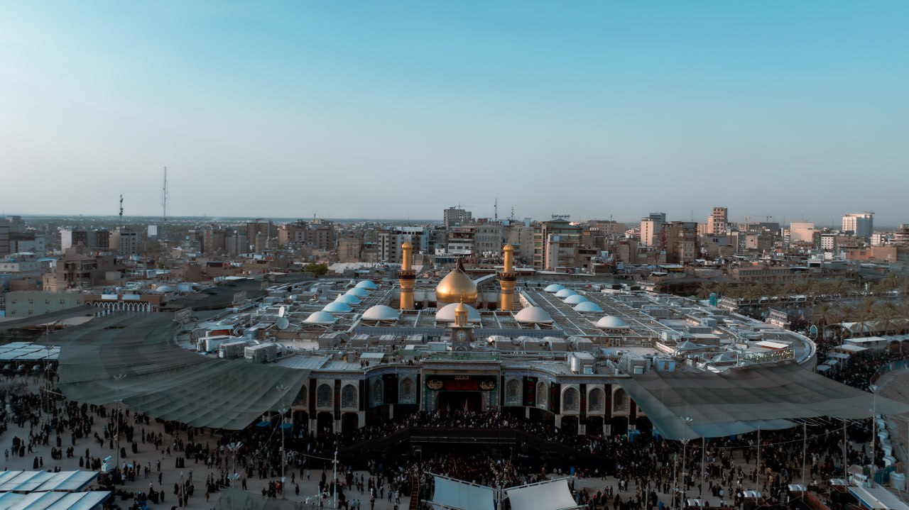 عکس/ تصاویر هوایی از بین‌الحرمین کربلا در آستانه اربعین حسینی 