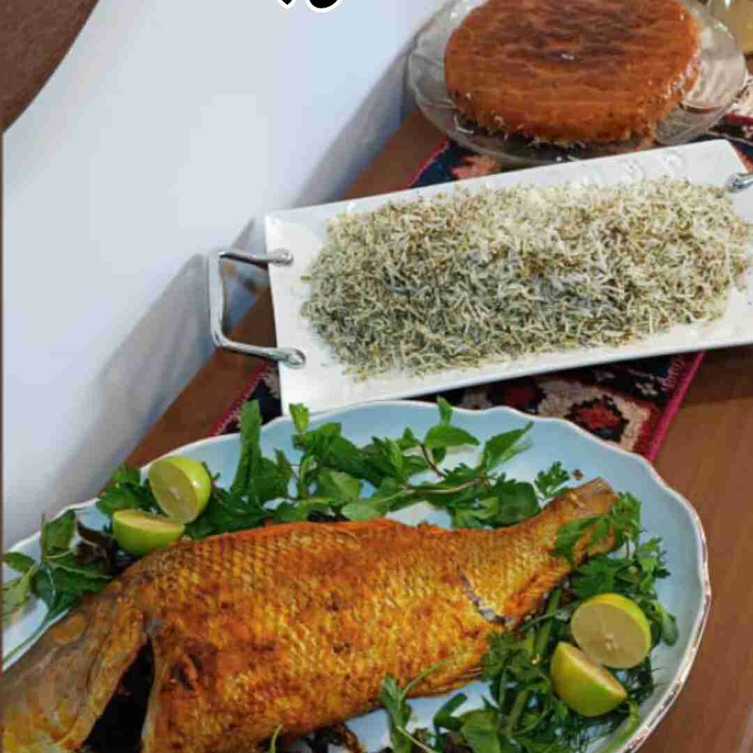 شوید پلو با ماهی