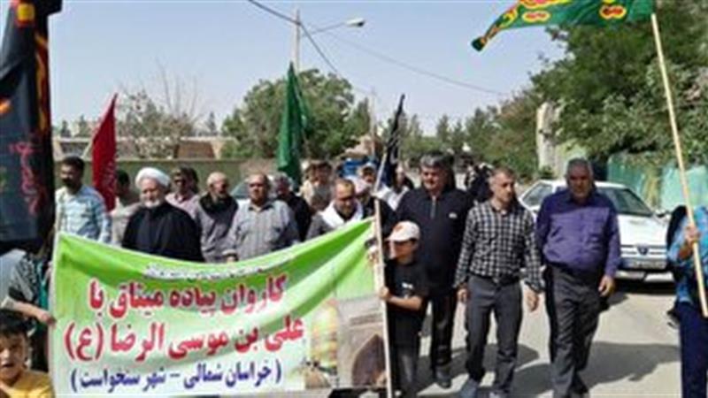 عزیمت ۵ کاروان پیاده اسفراین به مشهد مقدس