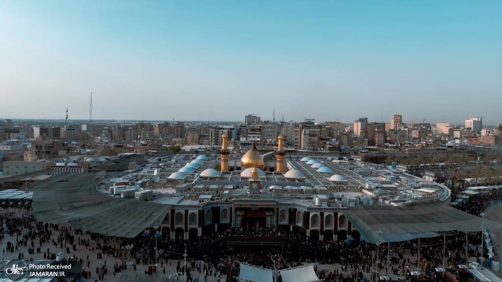  تصاویر هوایی از بین‌الحرمین کربلا در روز اربعین