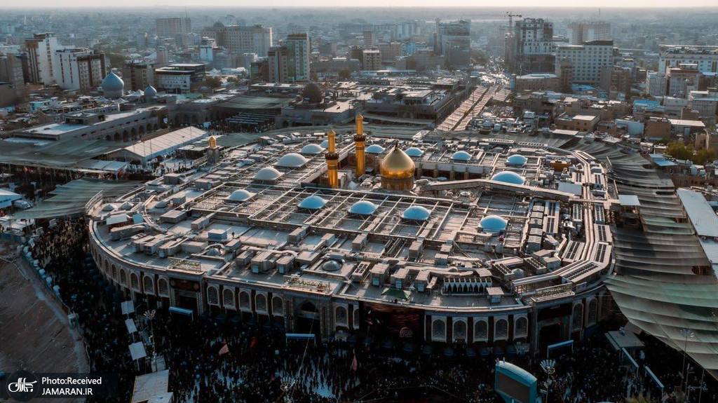  تصاویر هوایی از بین‌الحرمین کربلا در روز اربعین