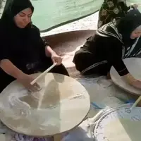 پخت نان محلی برای جاماندگان اربعین 