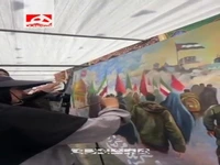 خلق اثر هنری در مسیر راهپیمایی جاماندگان اربعین تهران