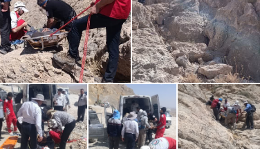  نجات مصدومان سقوط از ارتفاعات کوه پنجه