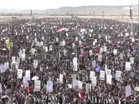 تظاهرات باشکوه مردم یمن در حمایت از غزه